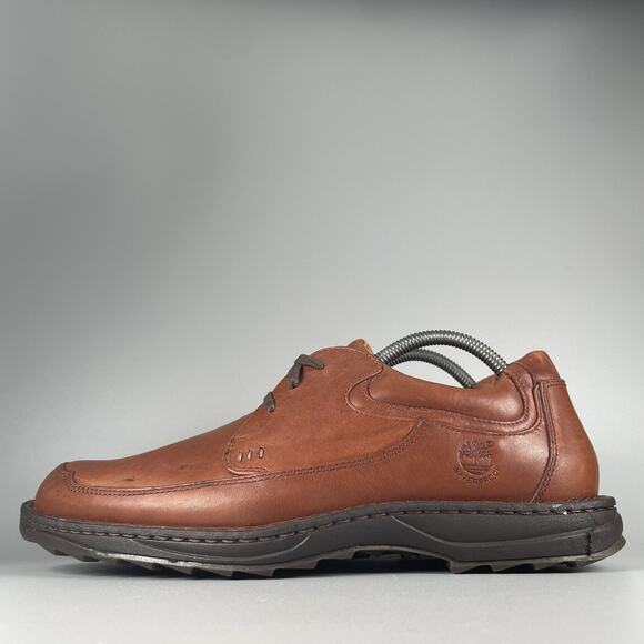 Timberland 73512 Men’s 9-9.5 Brown Leather Smart Comfort Oxfords Shoe Waterproof - Picture 1 of 9